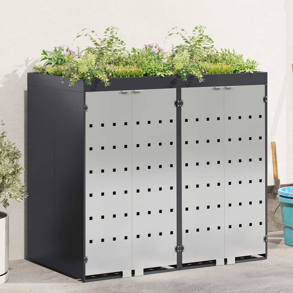 Wagenmüllbehälter für 2 Behälter 136 x 77,5 x 121,5 cm Stahl