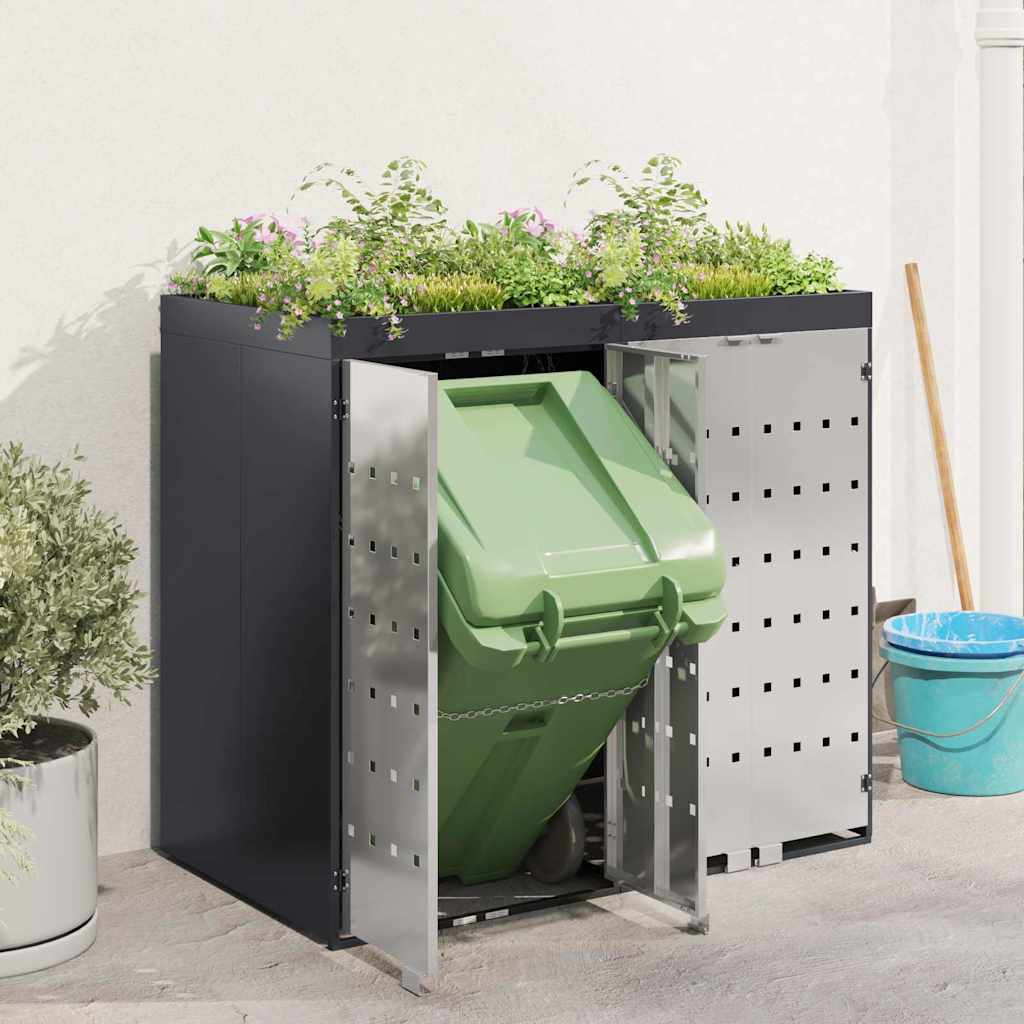 Wagenmüllbehälter für 2 Behälter 136 x 77,5 x 121,5 cm Stahl