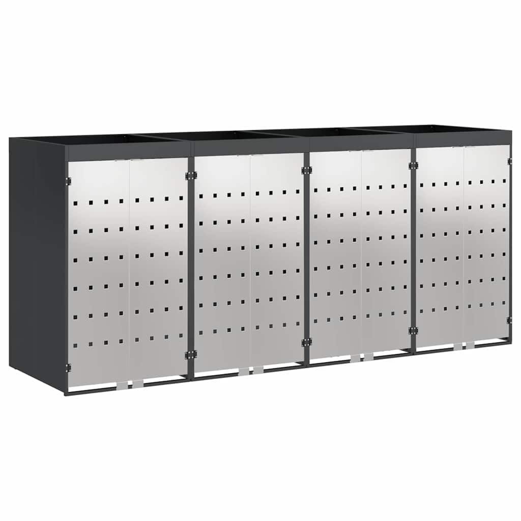 Wagenmüllbehälter für 4 Behälter 272 x 77,5 x 121,5 cm Stahl
