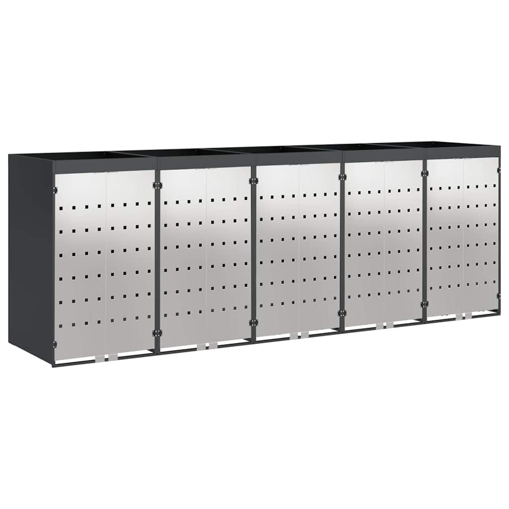 Wagenmüllbehälter für 5 Behälter 340 x 77,5 x 121,5 cm Stahl