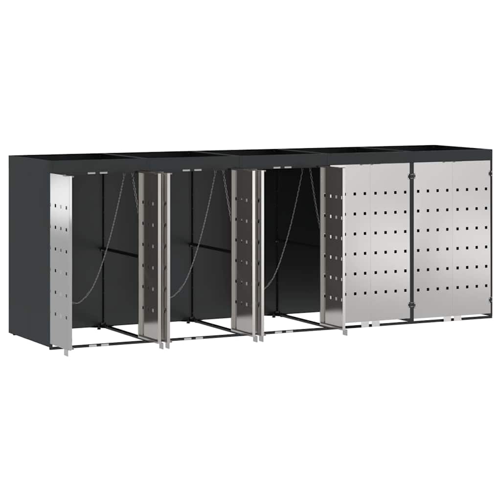 Wagenmüllbehälter für 5 Behälter 340 x 77,5 x 121,5 cm Stahl