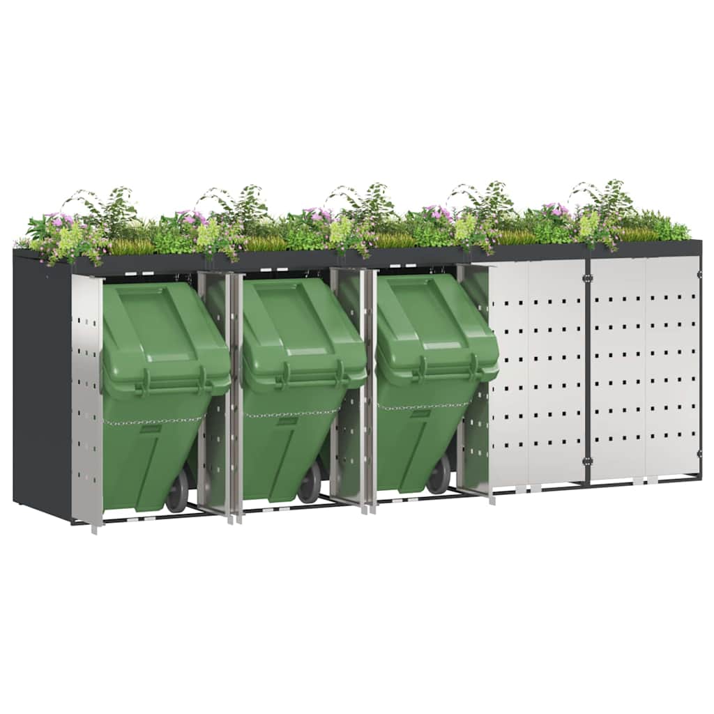 Wagenmüllbehälter für 5 Behälter 340 x 77,5 x 121,5 cm Stahl