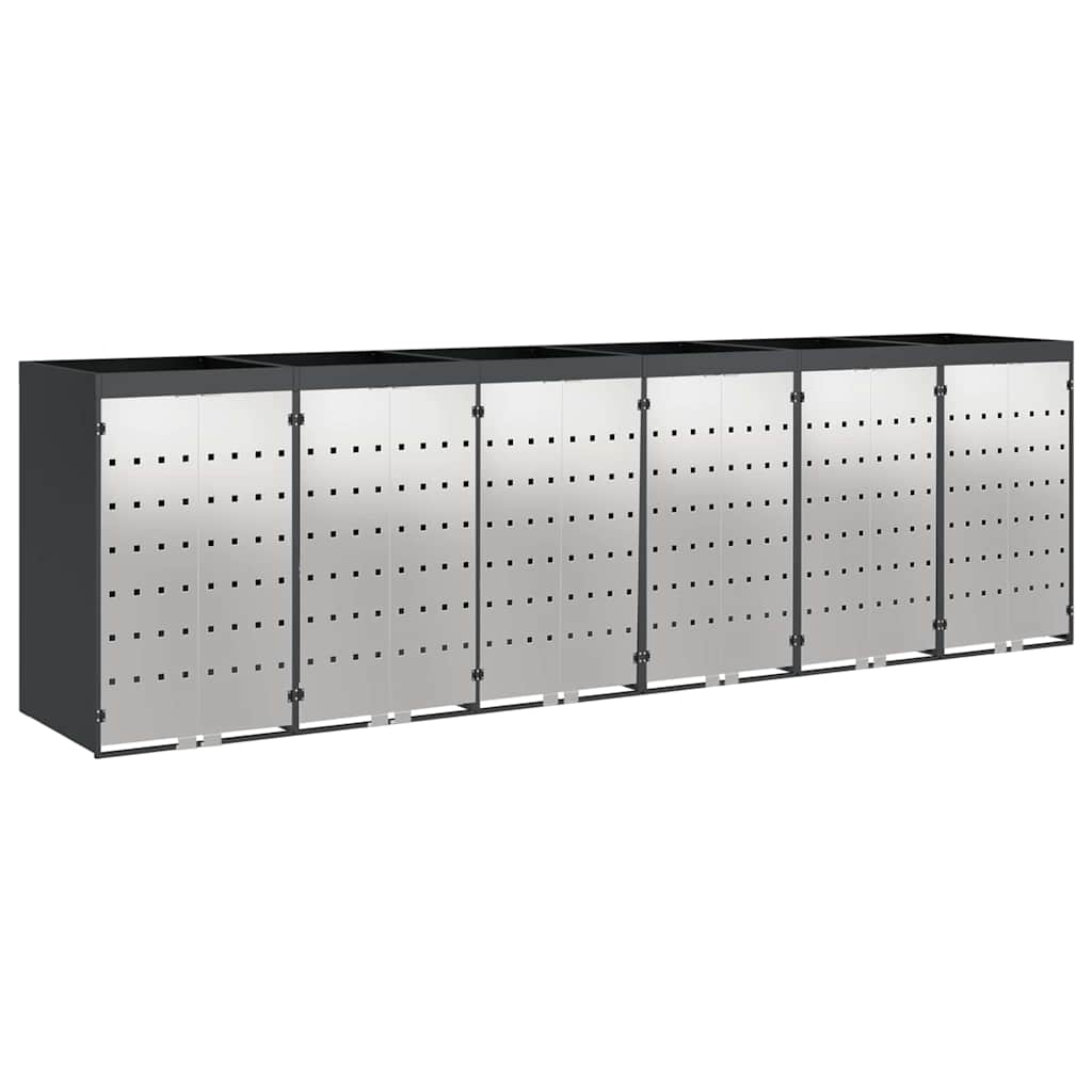 Wagenmüllbehälter für 6 Behälter 408 x 77,5 x 121,5 cm Stahl