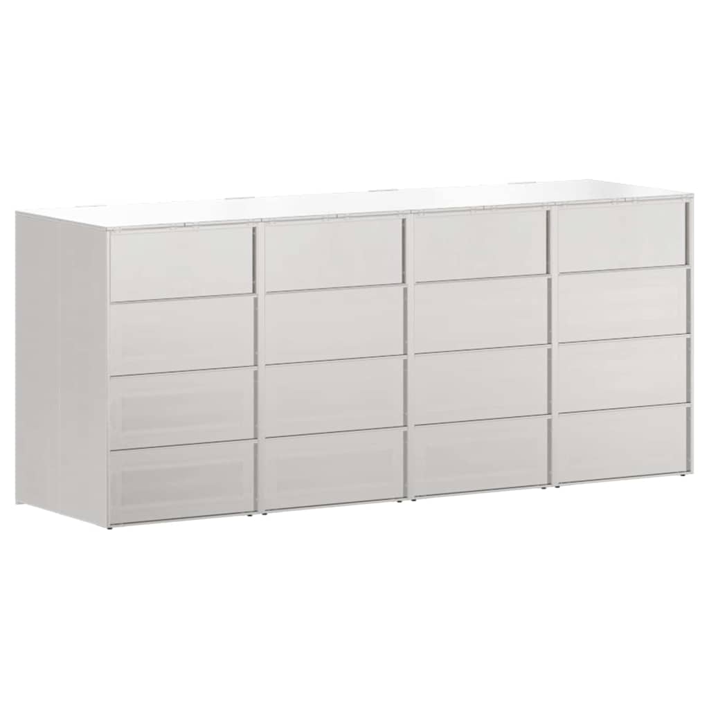 Wagenmüllbehälter für 4 Behälter Silber 272 x 77,5 x 115,5 cm