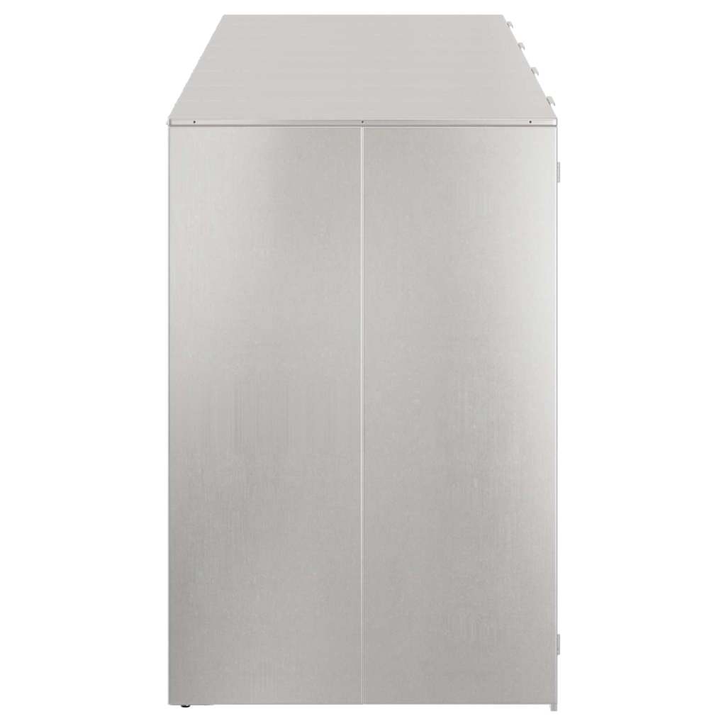 Wagenmüllbehälter für 4 Behälter Silber 272 x 77,5 x 115,5 cm