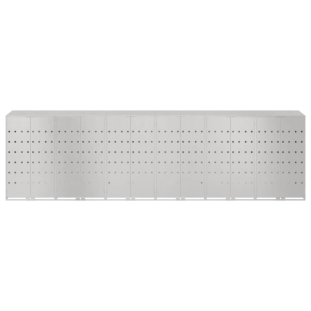 Wagenmüllbehälter für 6 Behälter Silber 408 x 77,5 x 115,5 cm