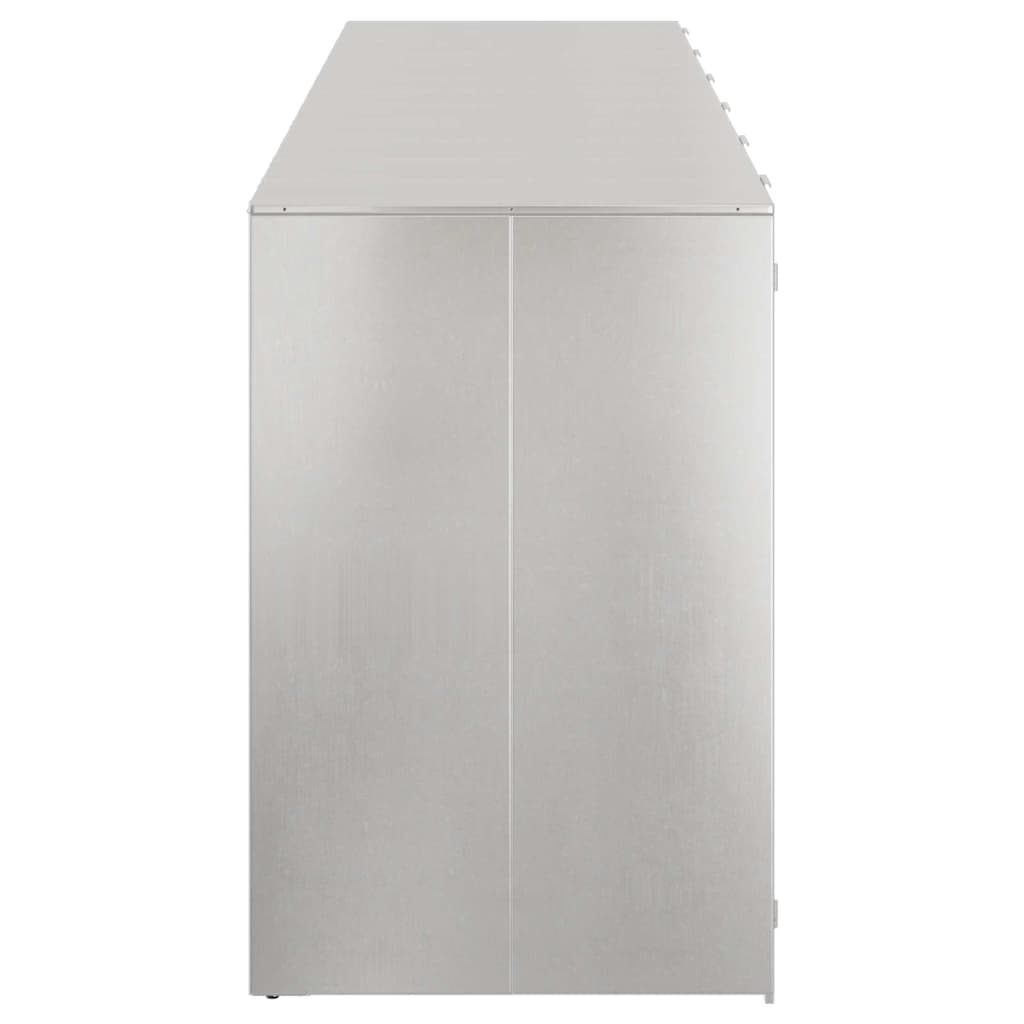 Wagenmüllbehälter für 6 Behälter Silber 408 x 77,5 x 115,5 cm