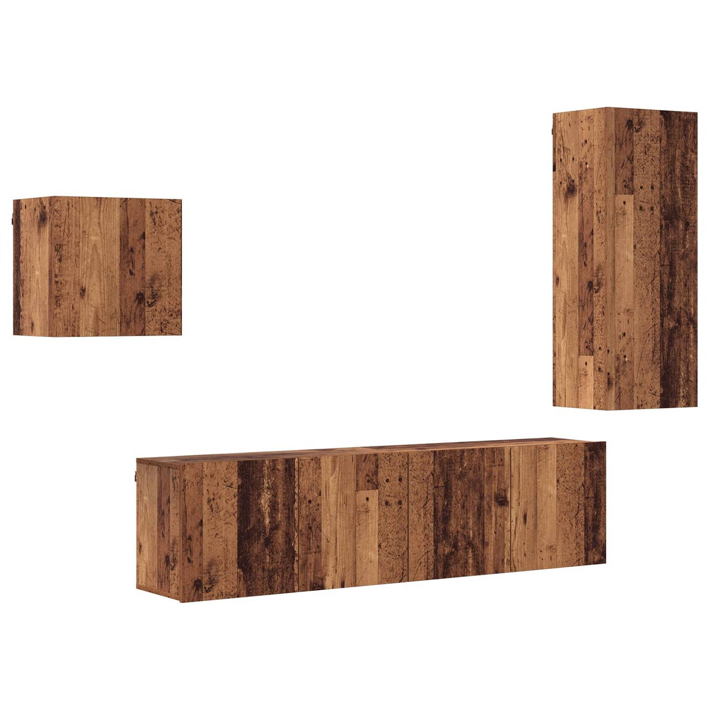 TV-Schränk Wandmontiert 4 pcs Altholz Holzwerkstoff