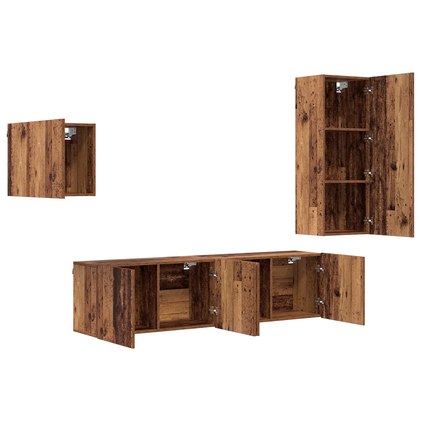 TV-Schränk Wandmontiert 4 pcs Altholz Holzwerkstoff