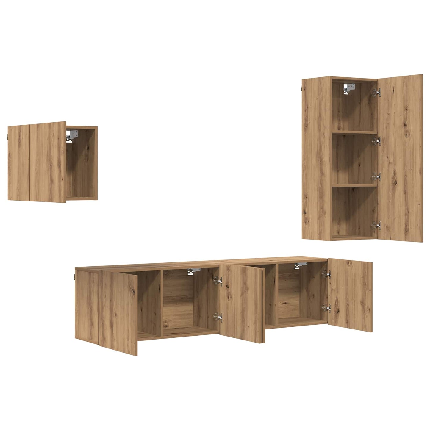 TV-Schränk Wandmontiert 4 pcs Artisan-Eiche Holzwerkstoff