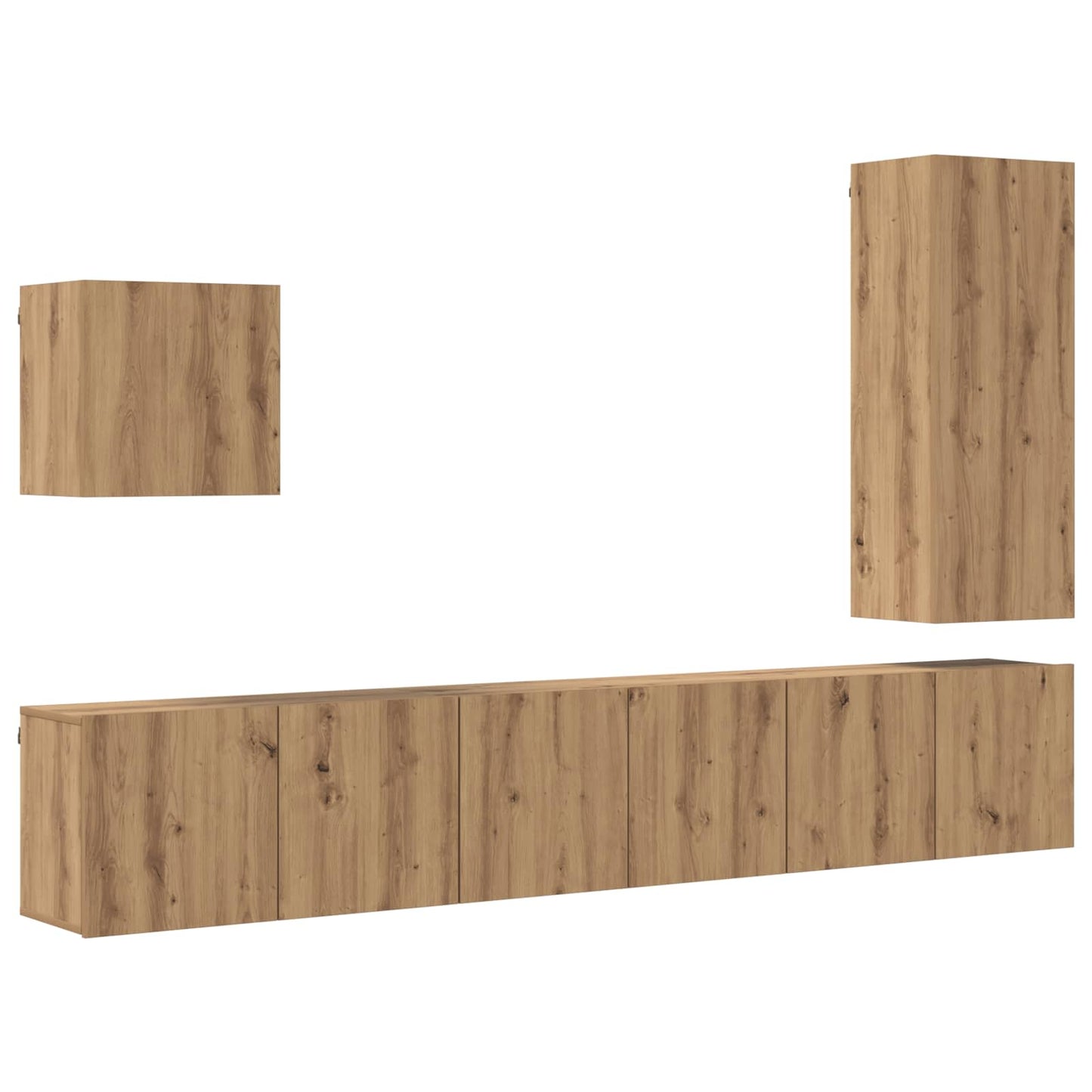 TV-Wandmöbel Wandmontiert 5 pcs Artisan-Eiche Holzwerkstoff