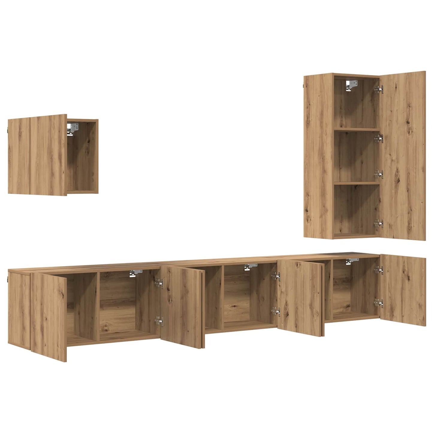 TV-Wandmöbel Wandmontiert 5 pcs Artisan-Eiche Holzwerkstoff