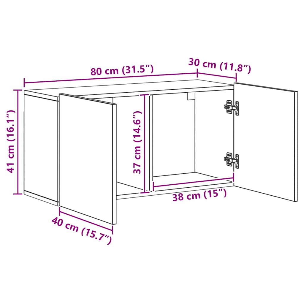 TV-Wandmöbel 5 pcs Schwarz Eichen-Optik Holzwerkstoff