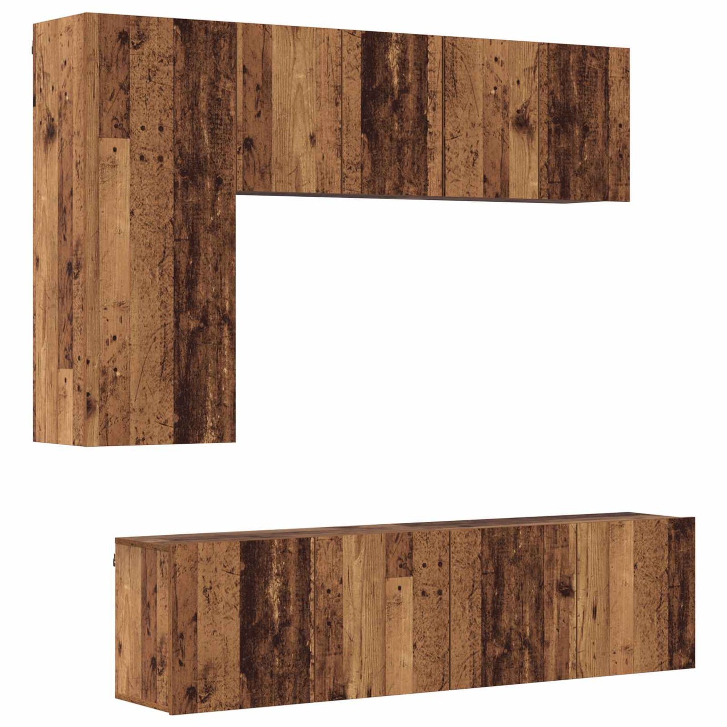 TV-Wandmöbel Wandmontiert 5 pcs Altholz Holzwerkstoff
