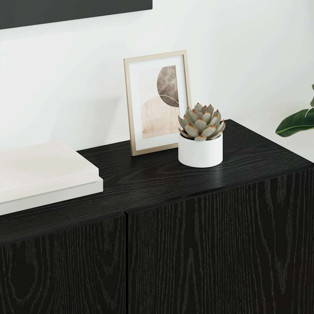 TV-Wandmöbel 5 Stück Schwarz Eichen-Optik Holzwerkstoff