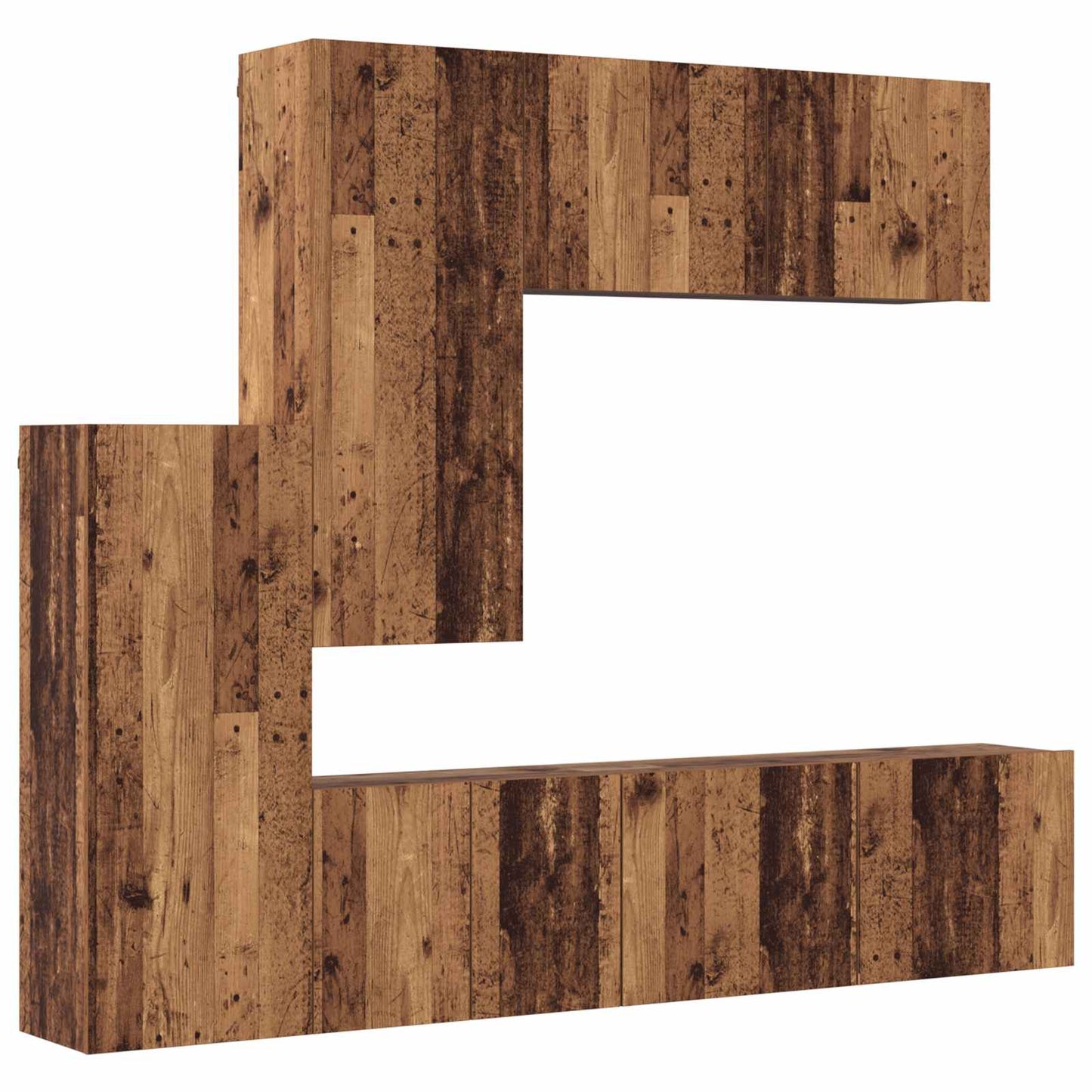 TV-Wandmöbel Wandmontiert 5 pcs Altholz Holzwerkstoff