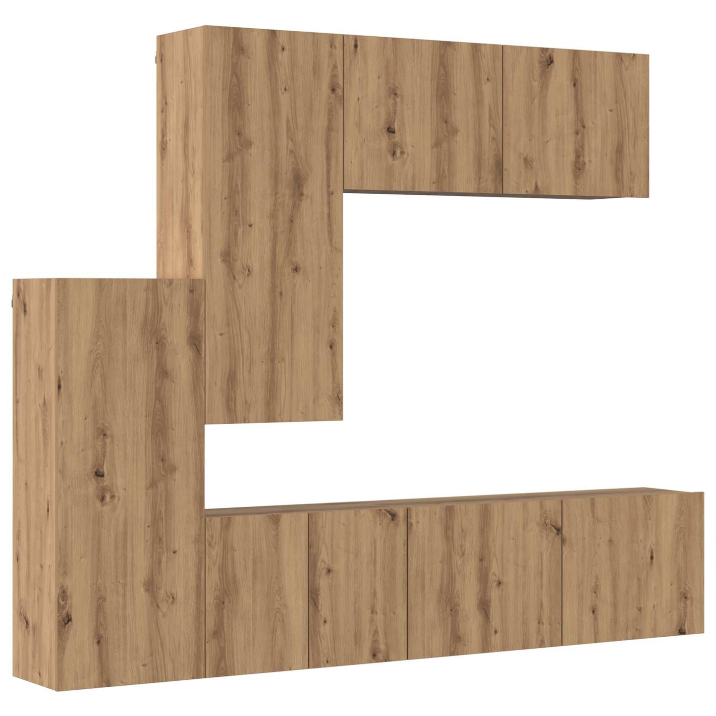 TV-Wandmöbel Wandmontiert 5 pcs Artisan-Eiche Holzwerkstoff
