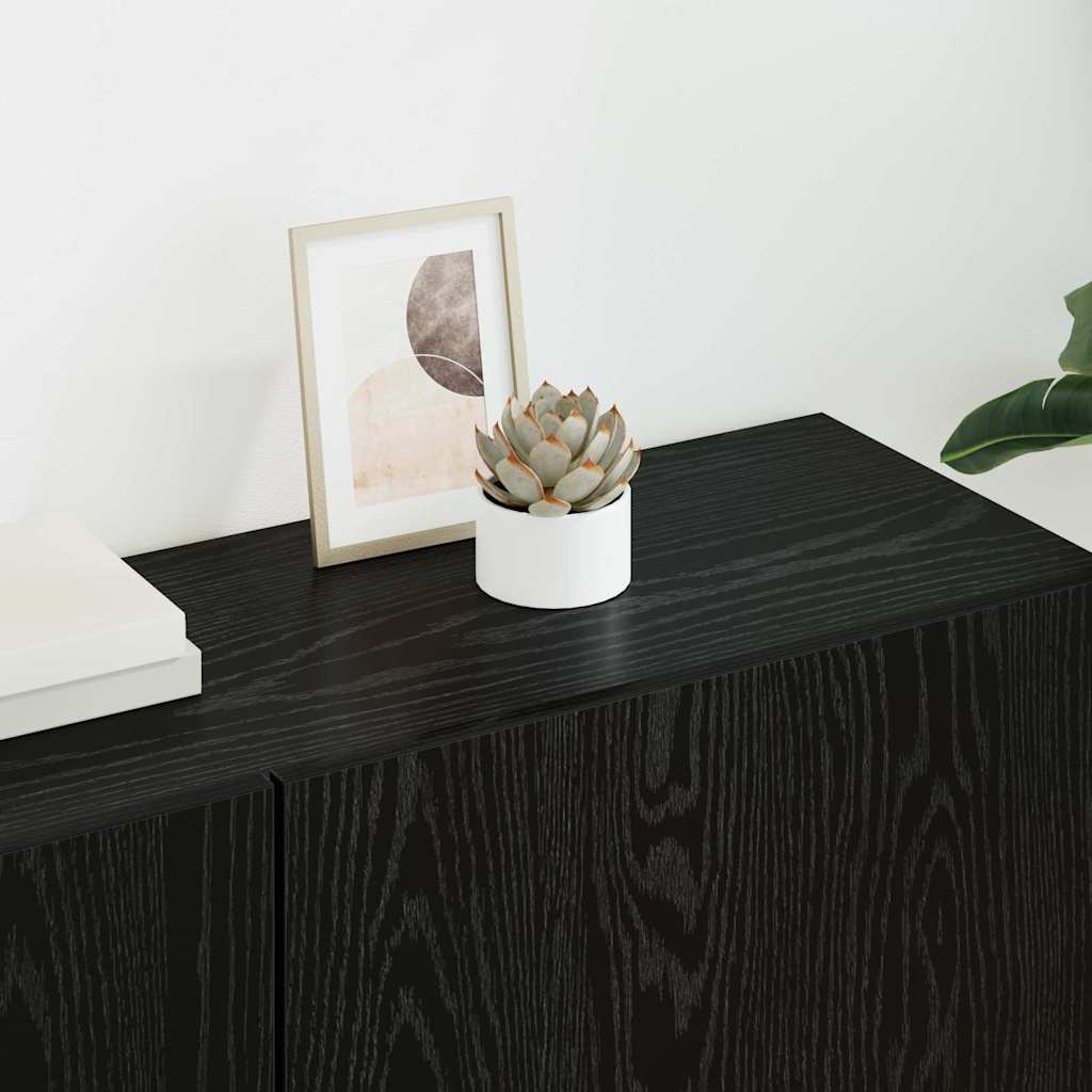 TV-Wandmöbel 5 pcs Schwarz Eichen-Optik Holzwerkstoff