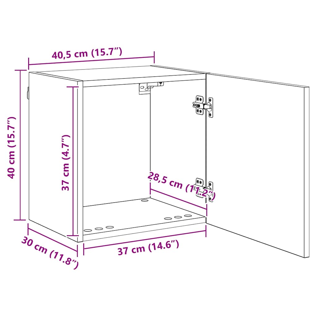 TV-Wandgeräte 4 pcs Altholz Holzwerkstoff