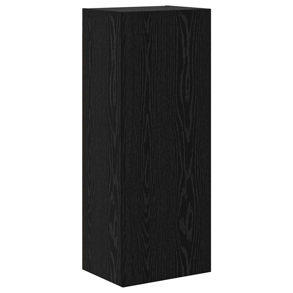 TV-Wandgeräte 4 pcs Schwarz Eichen-Optik Holzwerkstoff
