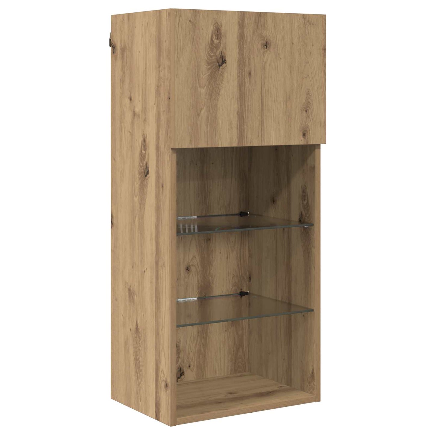TV-Wandgeräte mit LED-Lichtleisten 6 pcs Altholz Holzwerkstoff