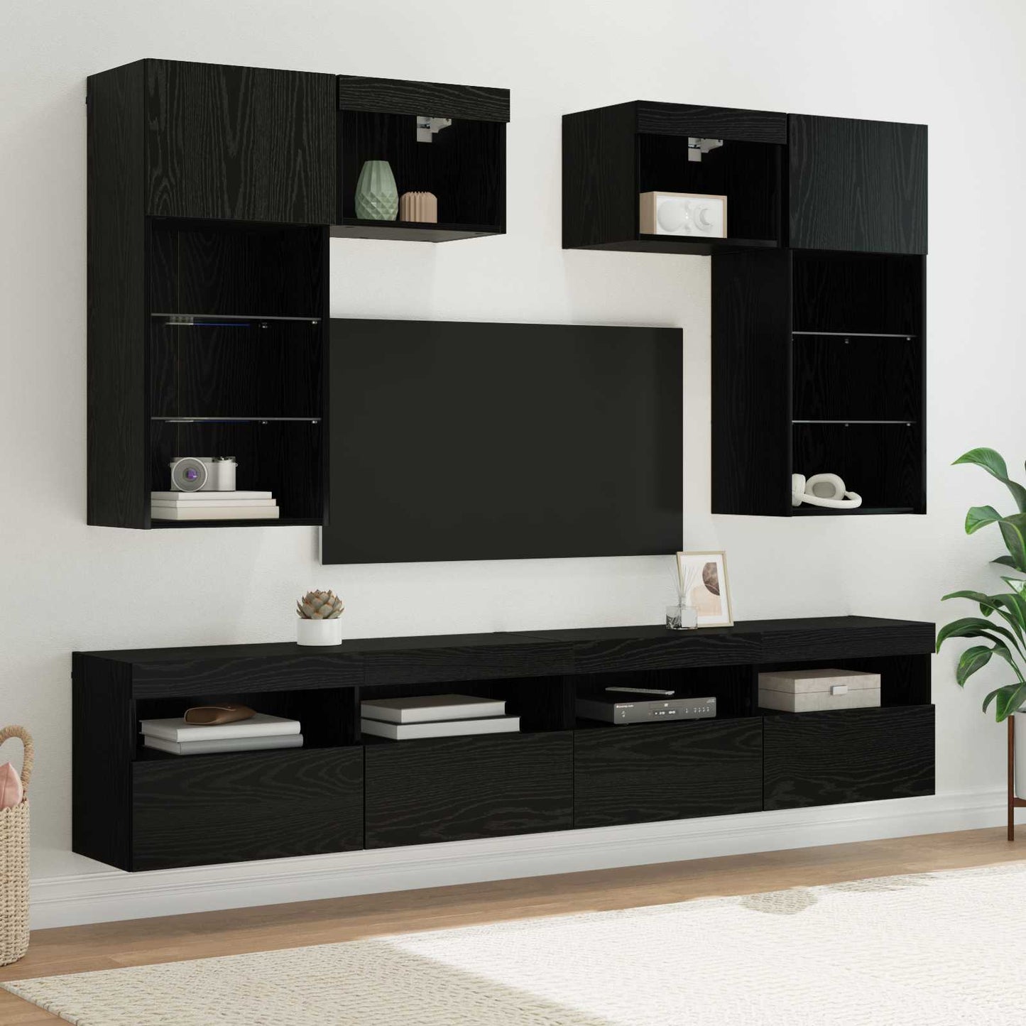 TV-Wandgeräte Wandmontiert 6 pcs Artisan-Eiche Holzwerkstoff