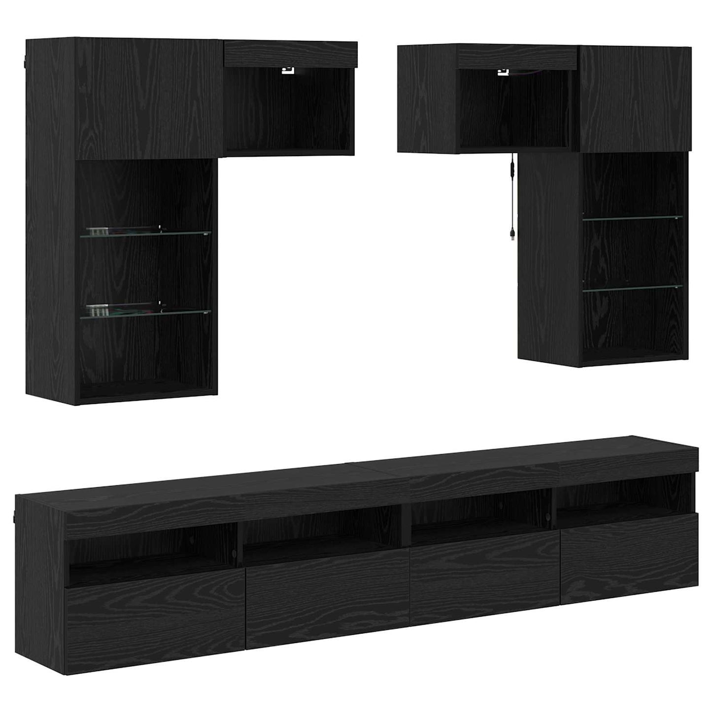 TV-Wandgeräte Wandmontiert 6 pcs Artisan-Eiche Holzwerkstoff