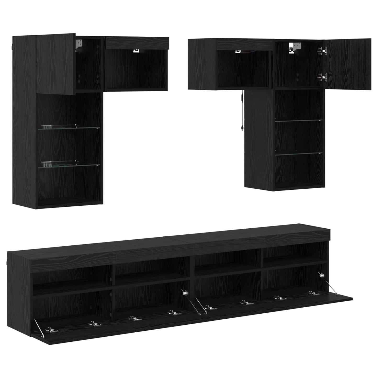 TV-Wandgeräte Wandmontiert 6 pcs Artisan-Eiche Holzwerkstoff