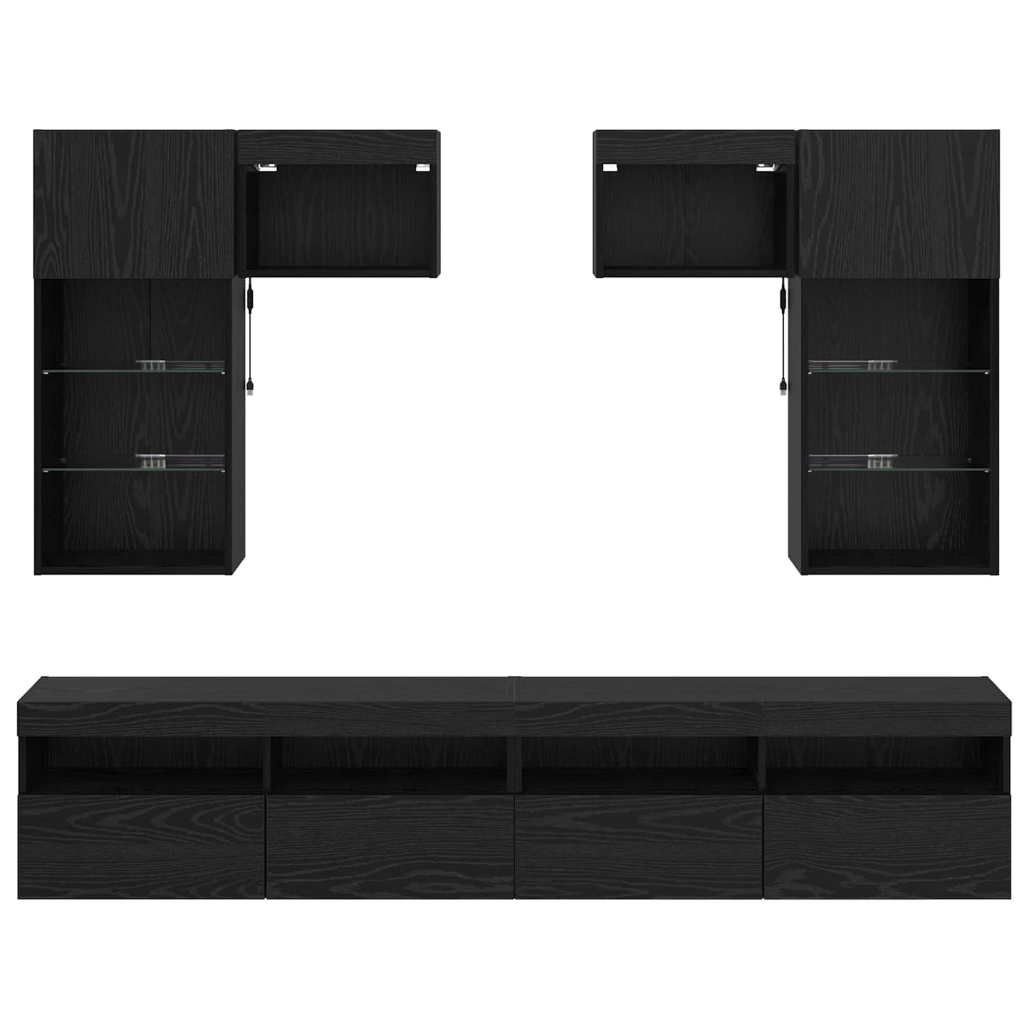 TV-Wandgeräte Wandmontiert 6 pcs Artisan-Eiche Holzwerkstoff