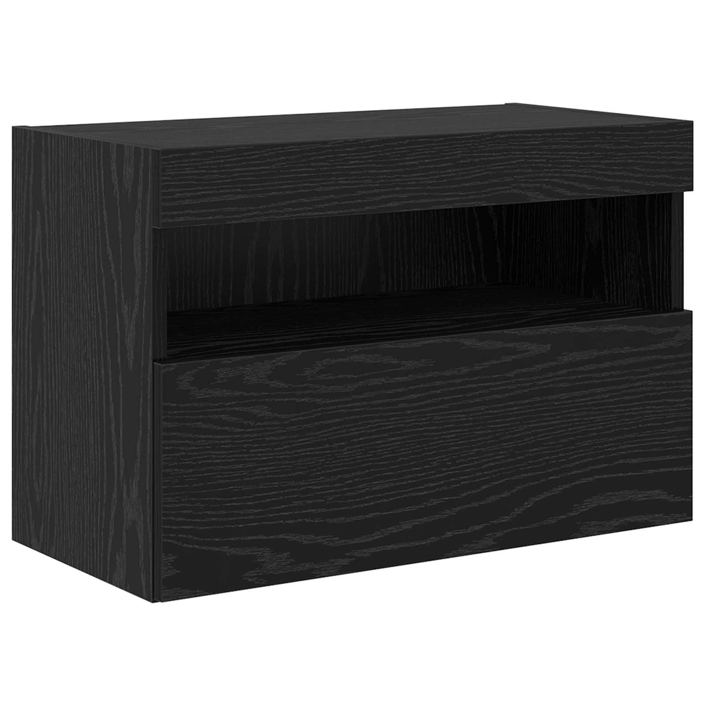 TV-Wandschrank-Set mit LED-Lichtern 7 pcs Schwarz Eichen-Optik