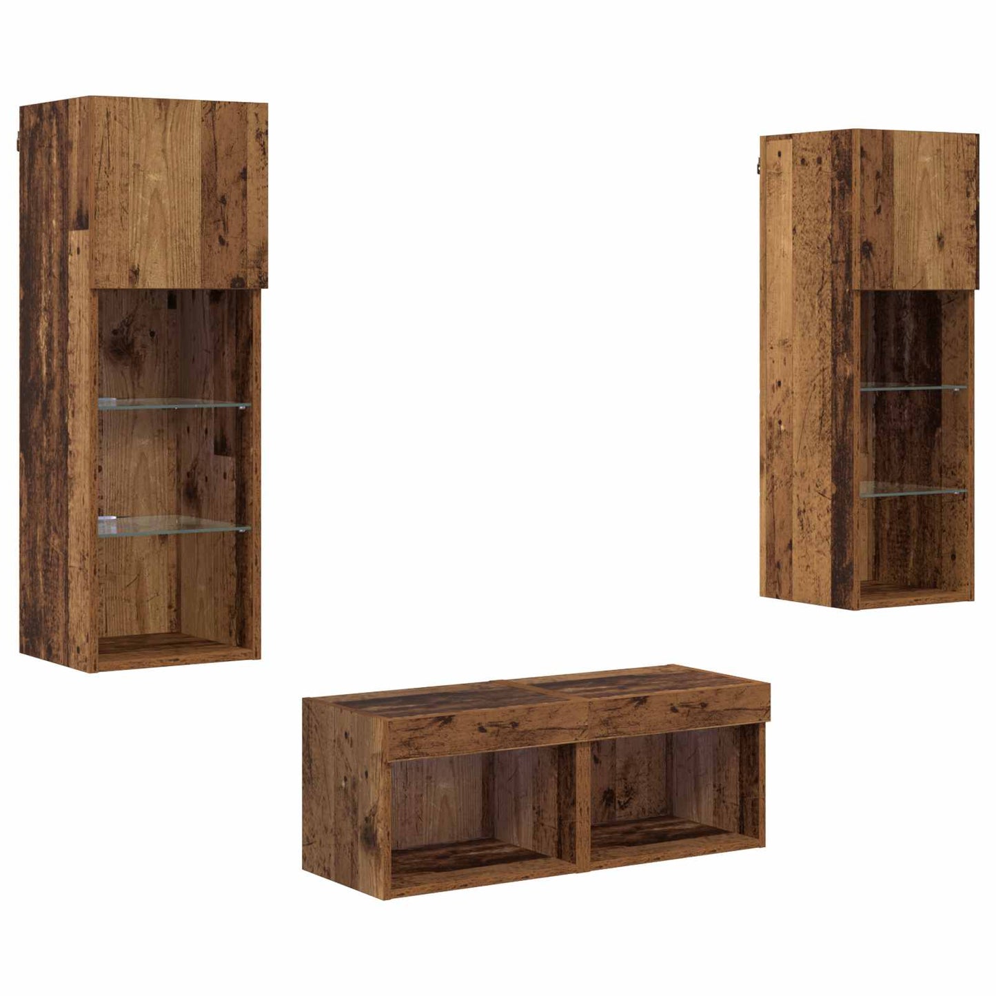 TV-Wandregale Wandmontiert 4 pcs Artisan-Eiche Holzwerkstoff
