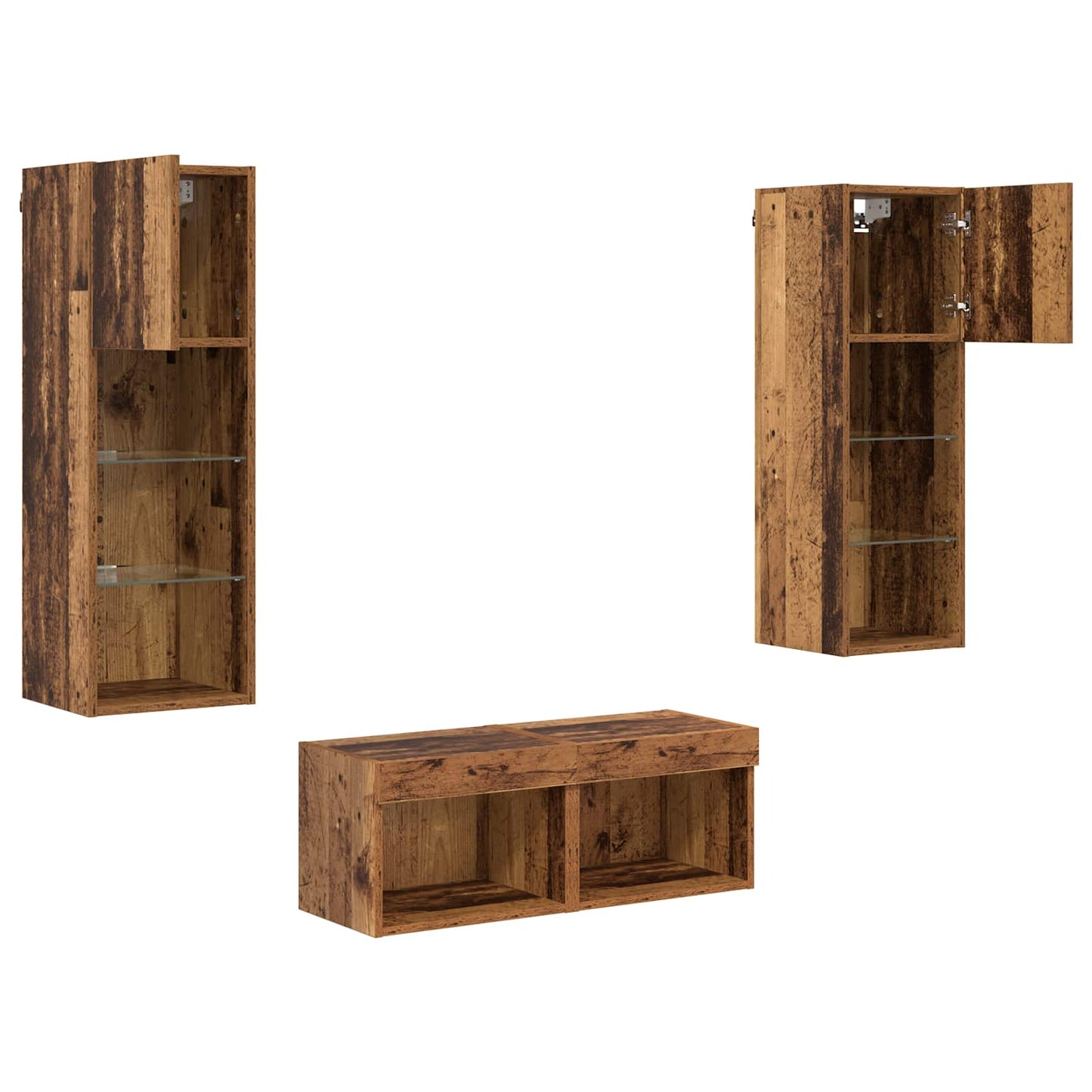 TV-Wandregale Wandmontiert 4 pcs Artisan-Eiche Holzwerkstoff