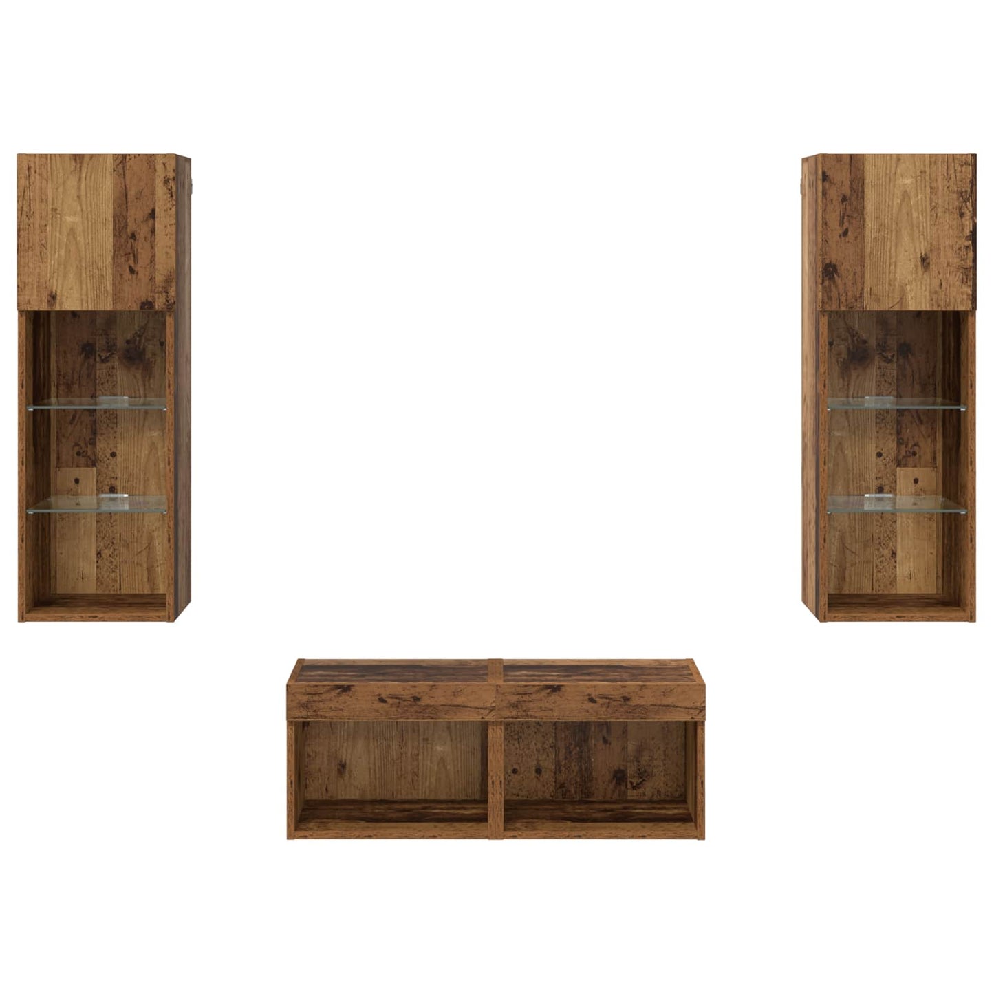 TV-Wandregale Wandmontiert 4 pcs Artisan-Eiche Holzwerkstoff