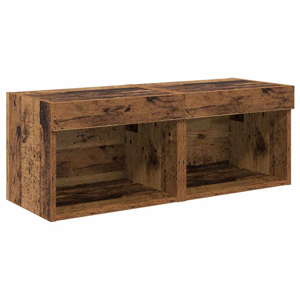 TV-Wandgeräte 8 pcs Altholz Holzwerkstoff