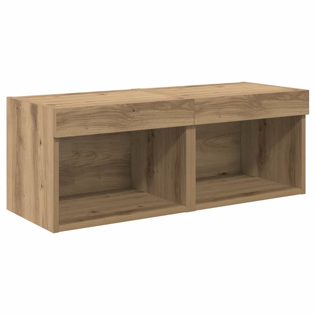 TV-Wandgeräte 8 pcs Artisan-Eiche Holzwerkstoff