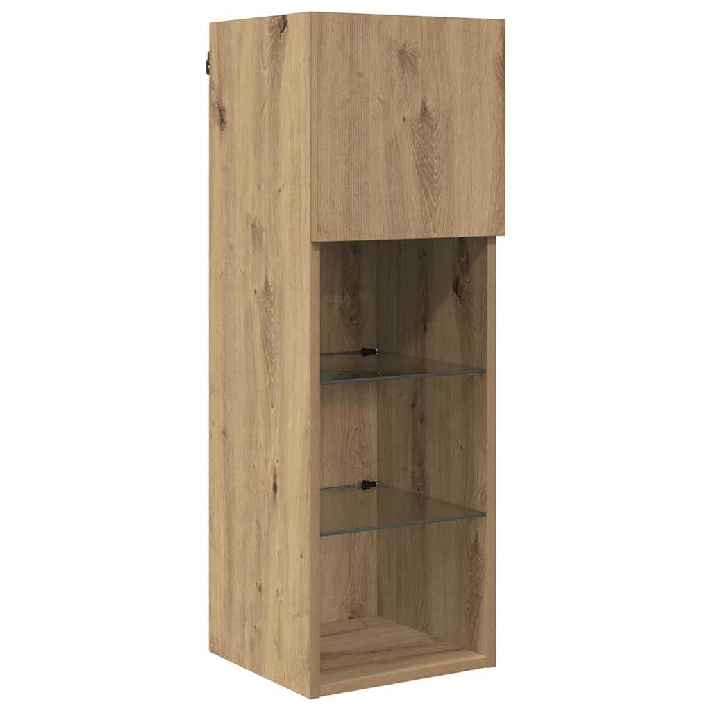 TV-Wandgeräte 5 pcs Schwarz Eichen-Optik Holzwerkstoff