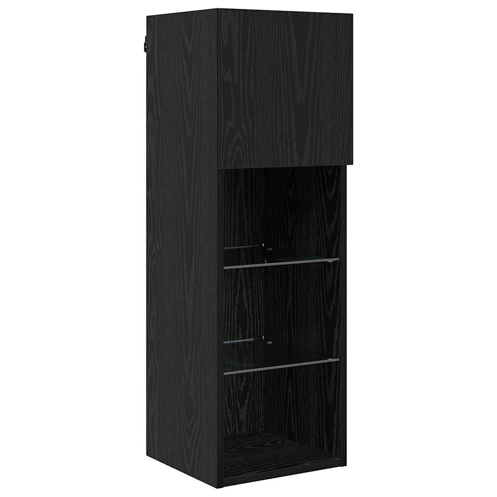 TV-Wandgeräte 5 pcs Schwarz Eichen-Optik Holzwerkstoff