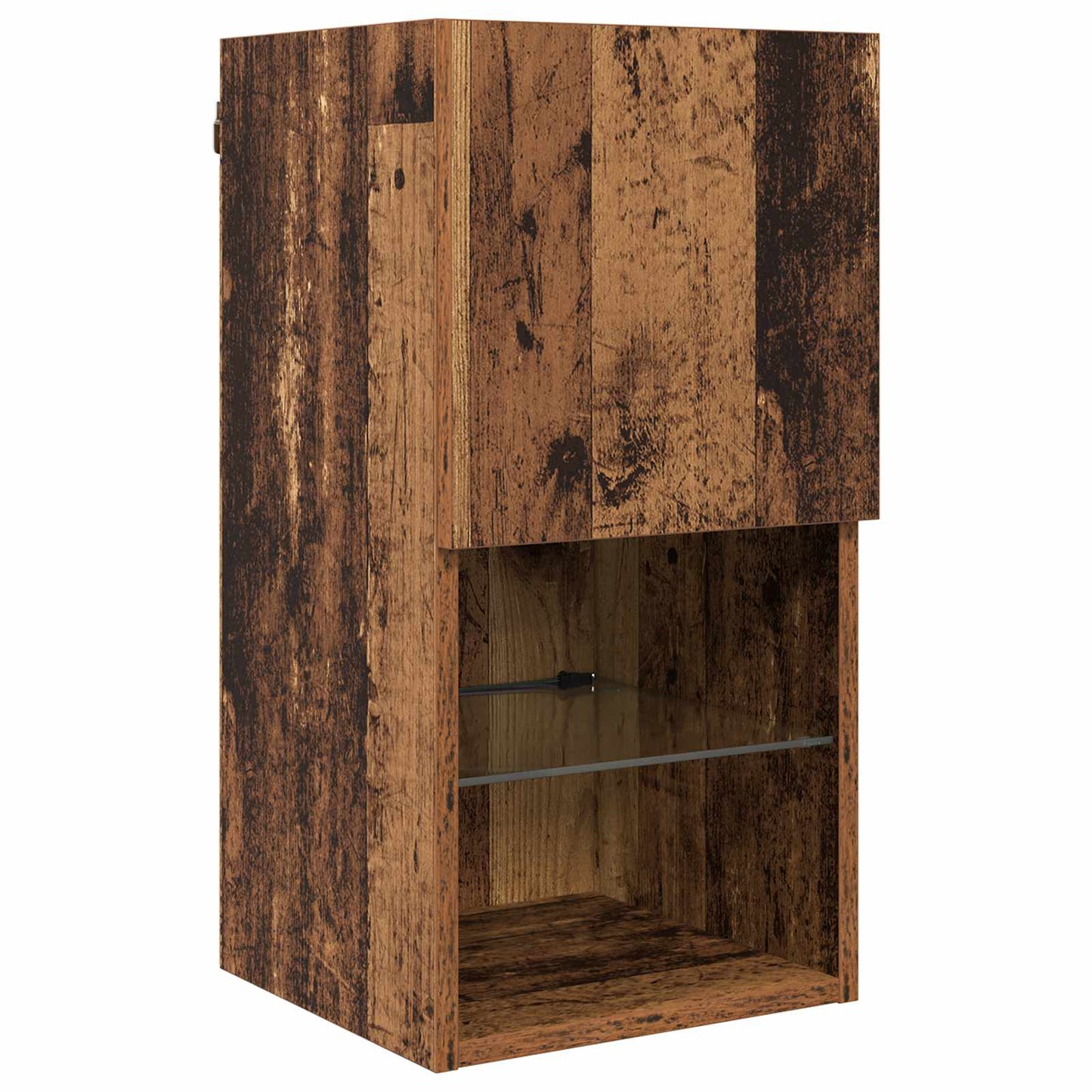 TV-Wandmöbel mit LED-Lichtleisten 6 pcs Altholz Holzwerkstoff