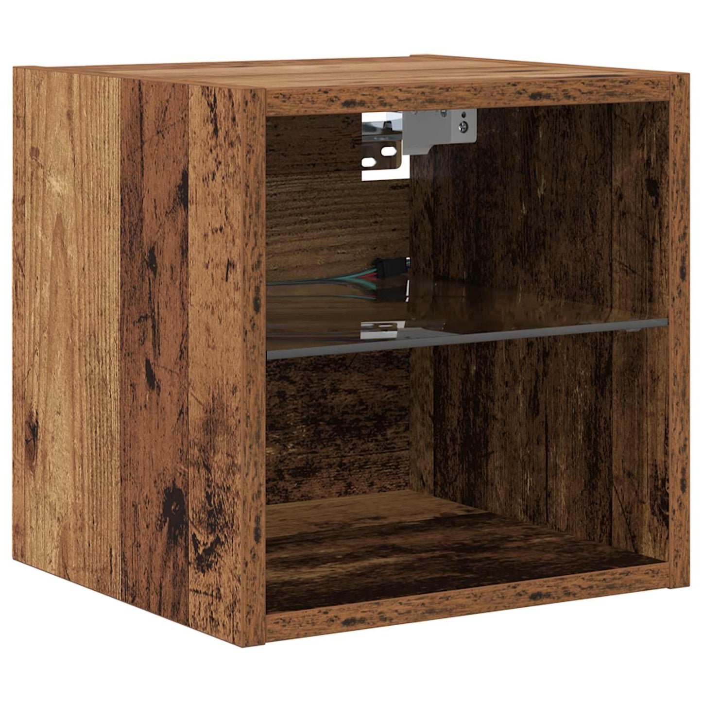 TV-Wandmöbel mit LED-Lichtleisten 6 pcs Altholz Holzwerkstoff