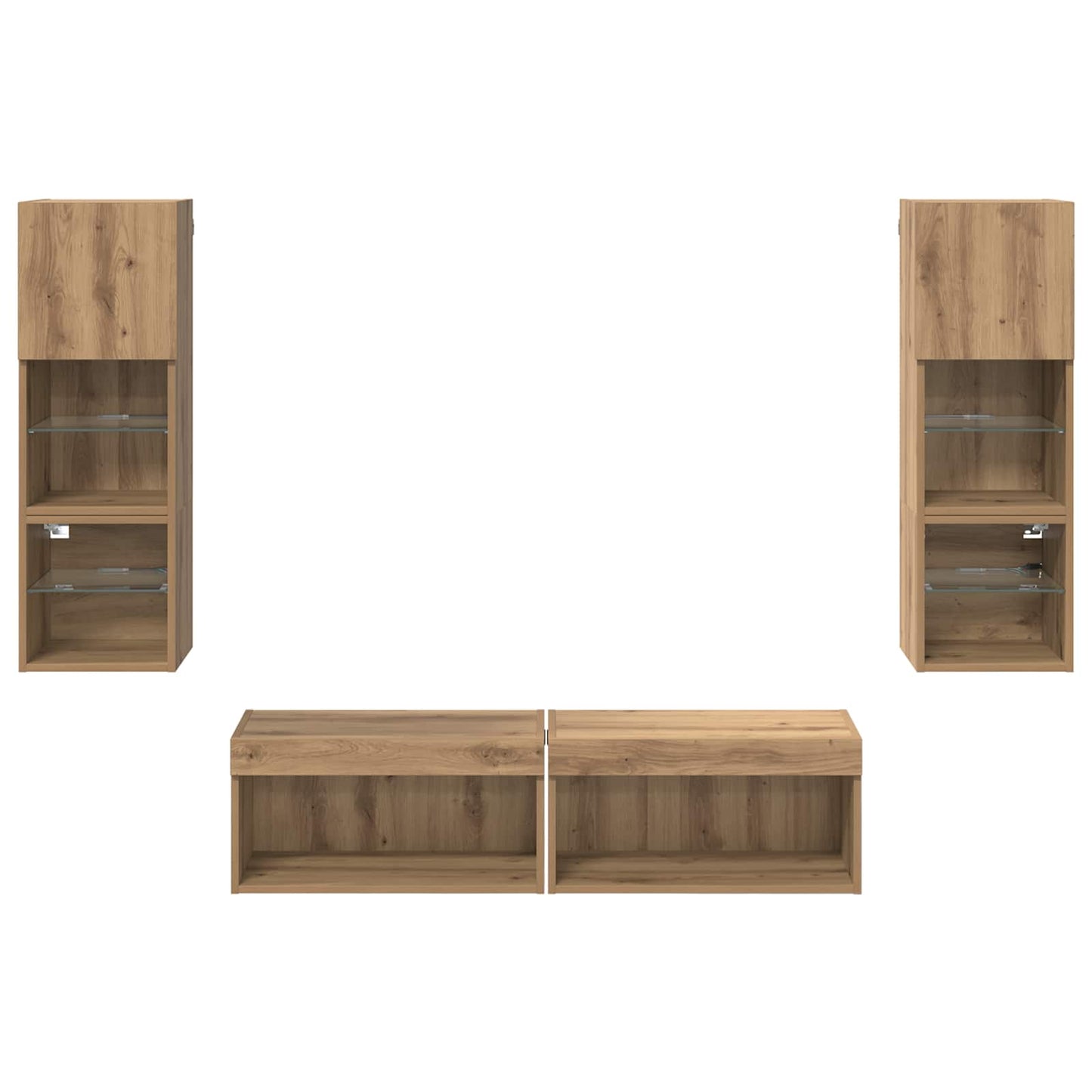 TV-Wandmöbel Wandmontiert 6 pcs Artisan-Eiche Holzwerkstoff