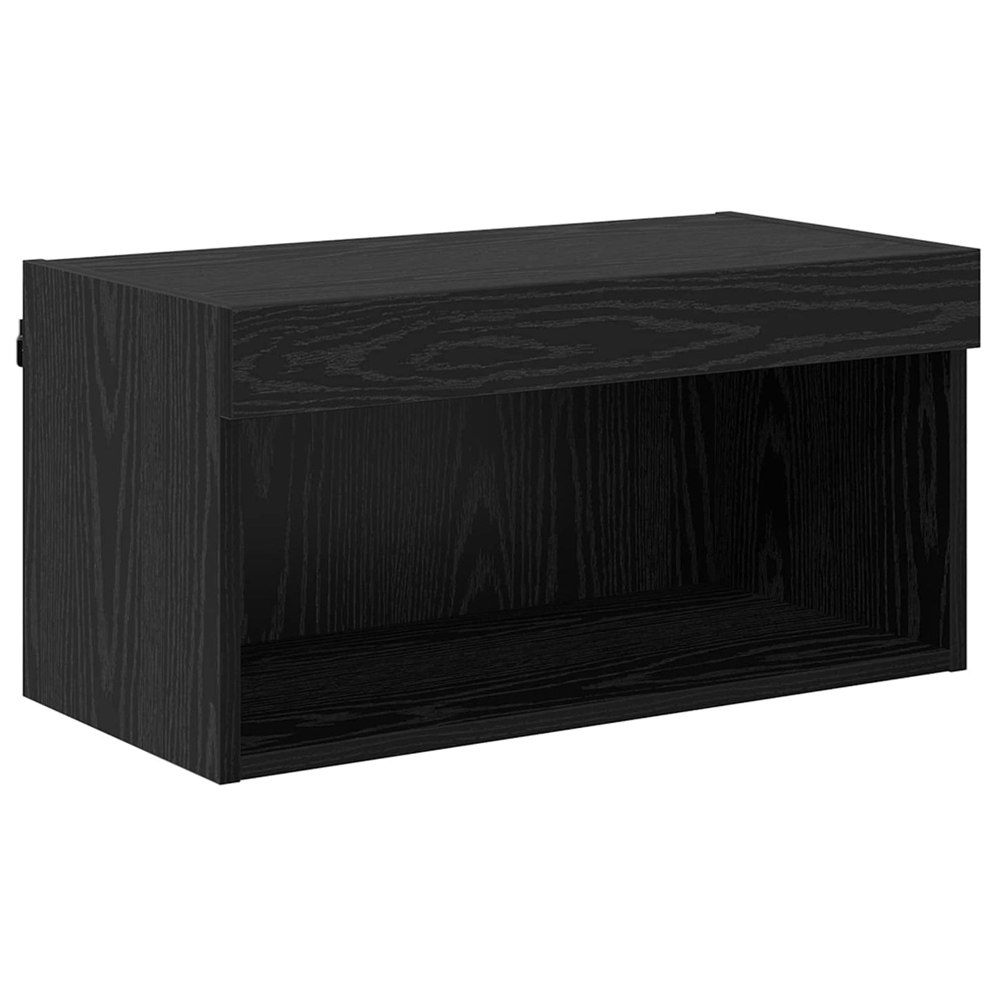 TV-Schränk mit LED-Lichtleisten 8 pcs Schwarz Eichen-Optik Glas
