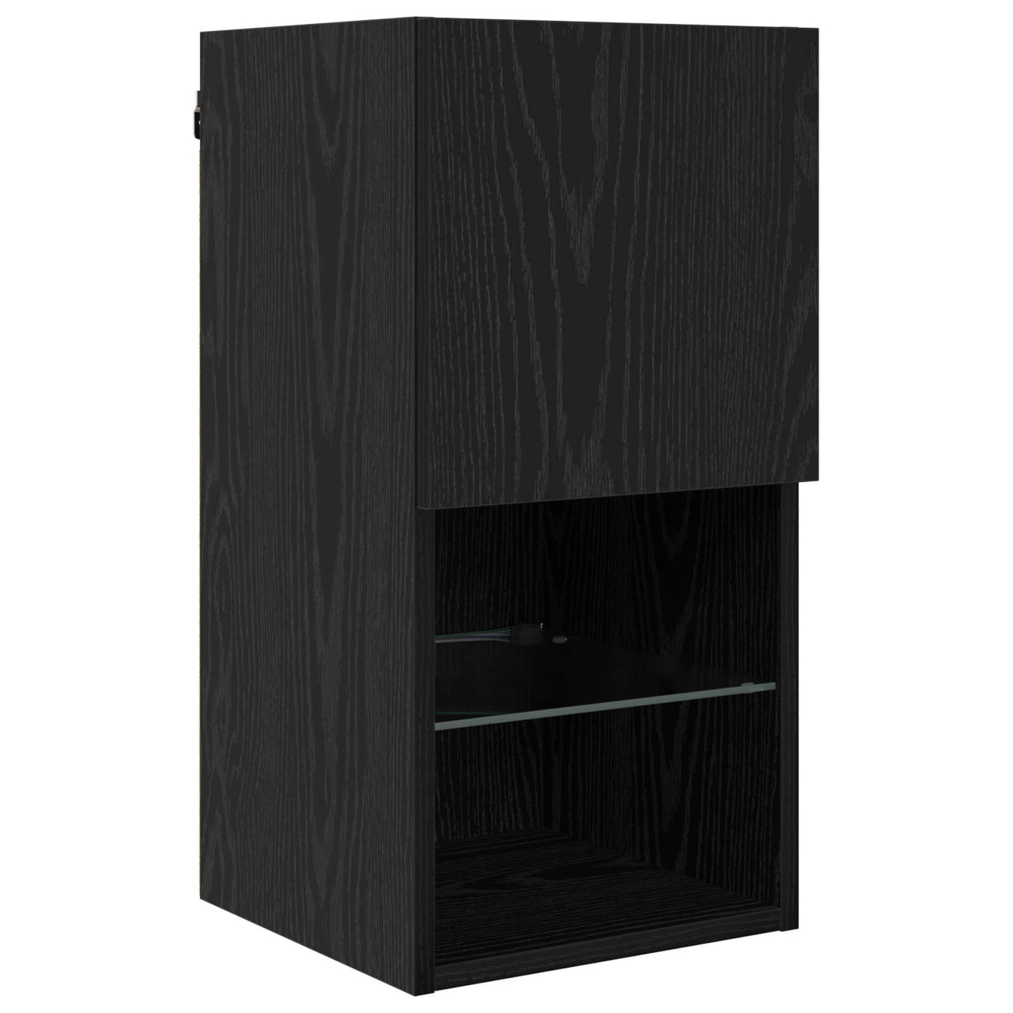 TV Wand Einheiten mit LED mit LED 6 pcs Schwarz Eichen-Optik