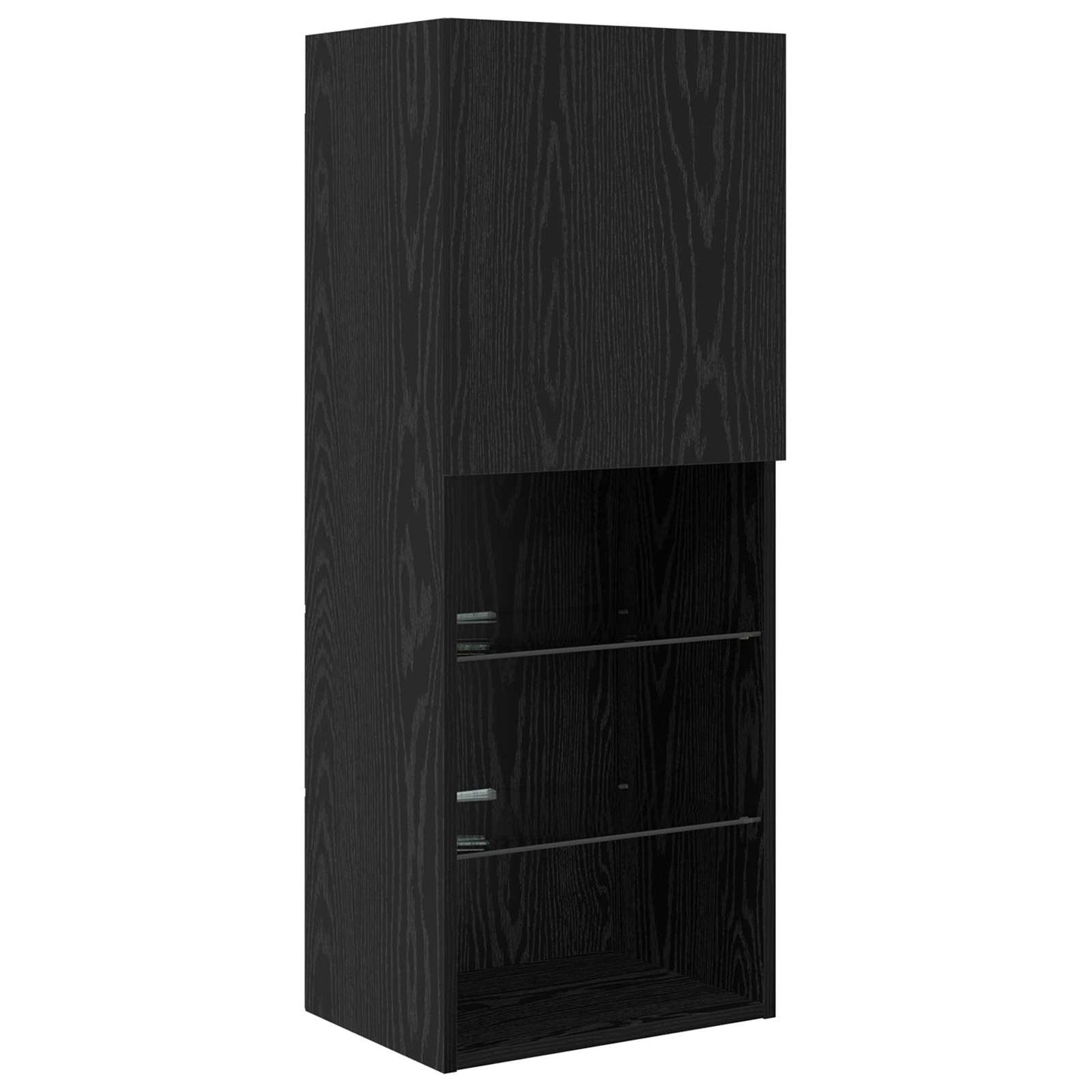 TV Wand Einheiten mit LED mit LED 5 pcs Schwarz Eichen-Optik
