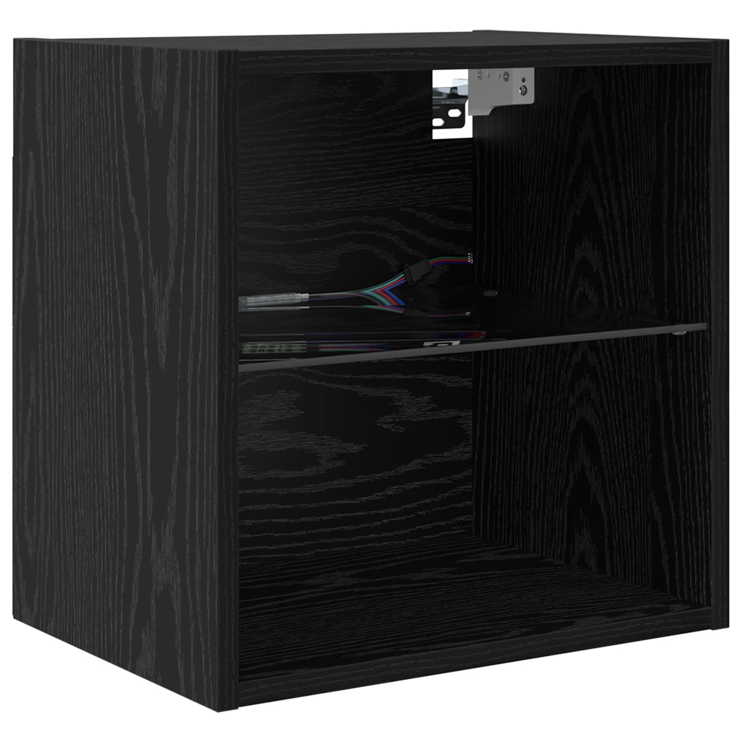 TV Wand Einheiten mit LED mit LED 5 pcs Schwarz Eichen-Optik