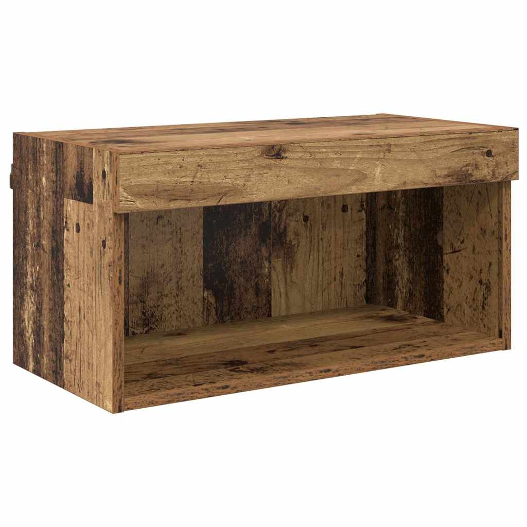 TV Wand Einheiten mit LED 6 pcs Altholz Holzwerkstoff
