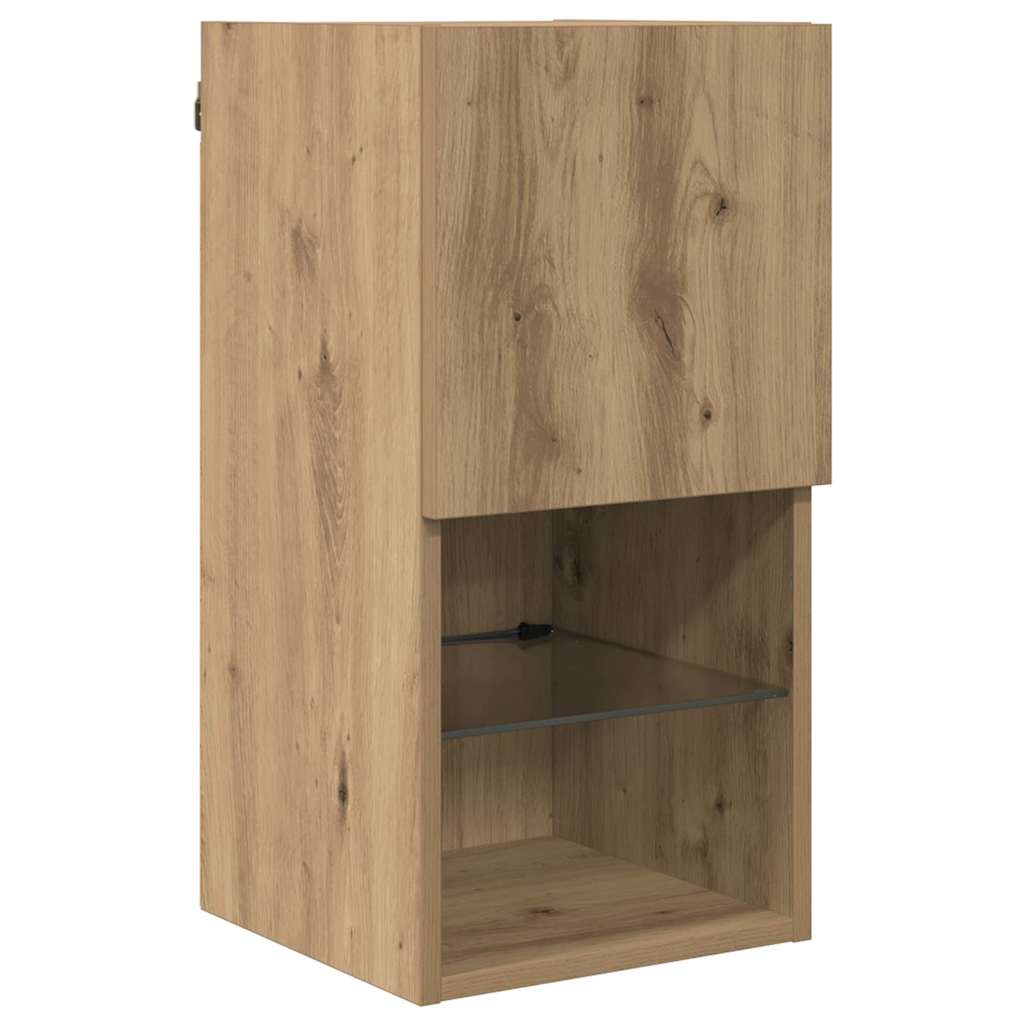 TV Wand Einheiten mit LED 6 pcs Artisan-Eiche Holzwerkstoff