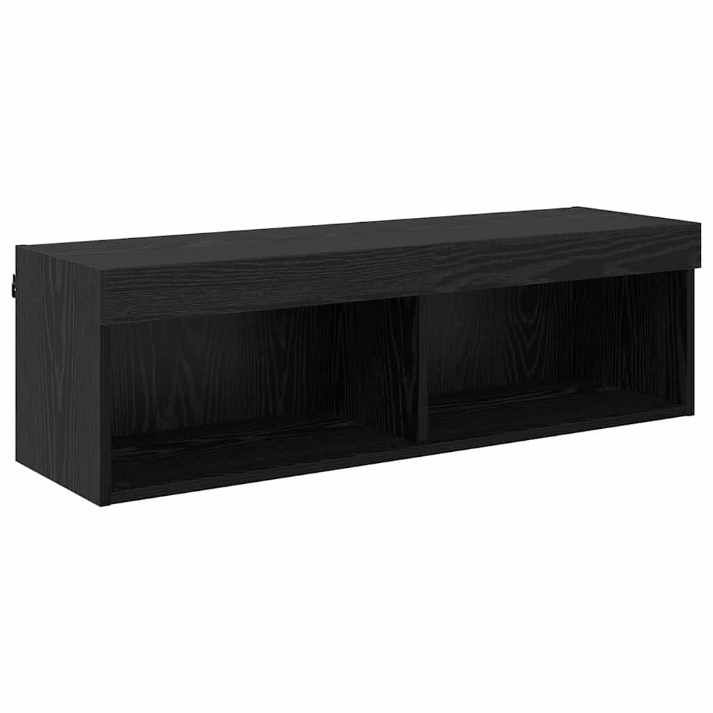 TV Wand Einheiten mit LED 6 pcs Schwarz Eichen-Optik