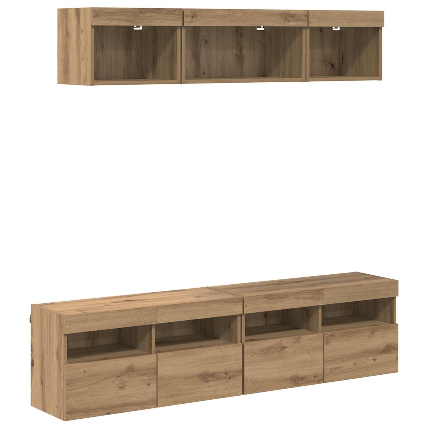 TV Wand Einheiten mit LED 5 pcs Artisan-Eiche 80 x 30 x 40 cm