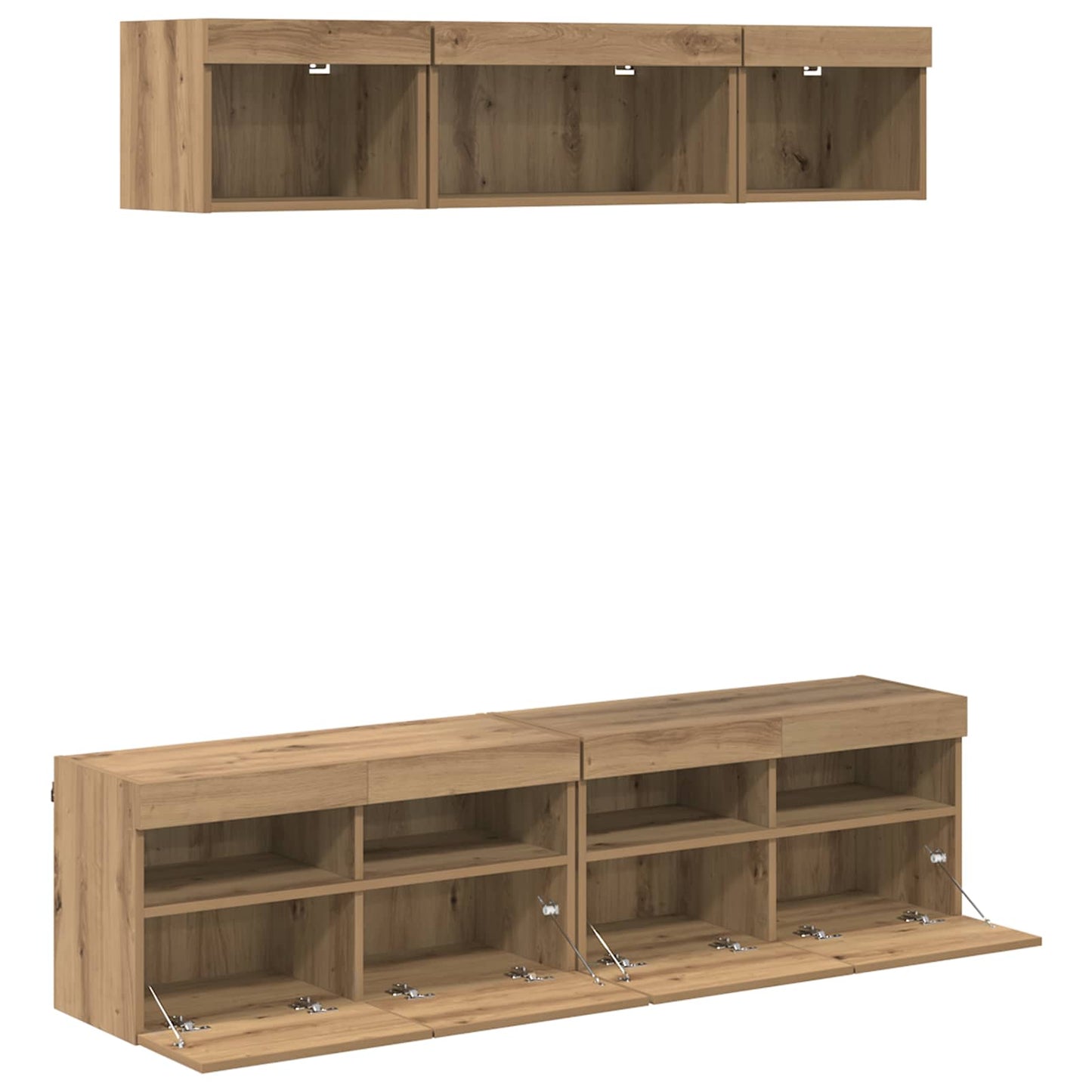 TV Wand Einheiten mit LED 5 pcs Artisan-Eiche 80 x 30 x 40 cm