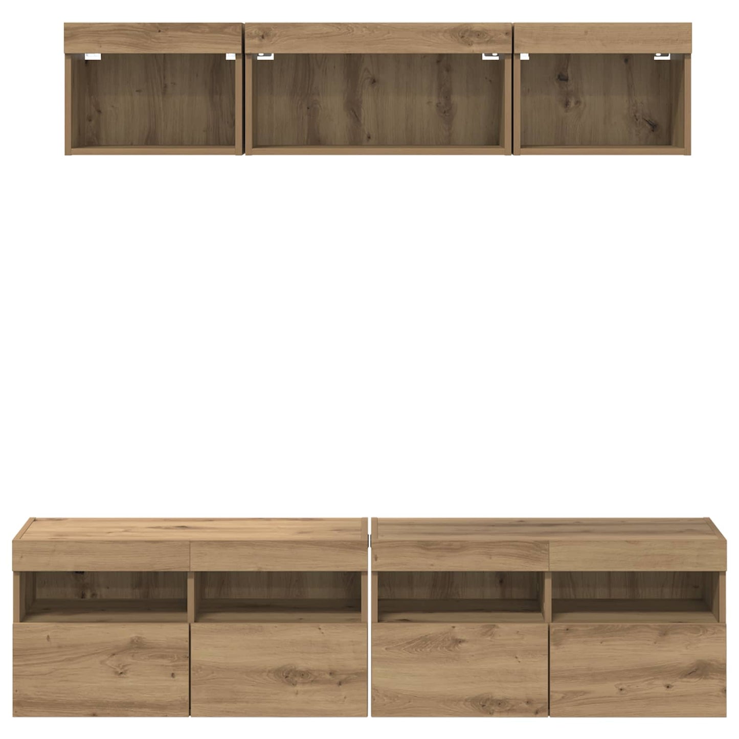 TV Wand Einheiten mit LED 5 pcs Artisan-Eiche 80 x 30 x 40 cm